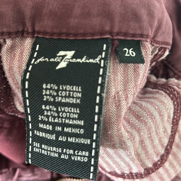 Lightweight 7 For All Mankind Red Maroon Burgundy b(air) skinny jeans - Picture 7 of 7